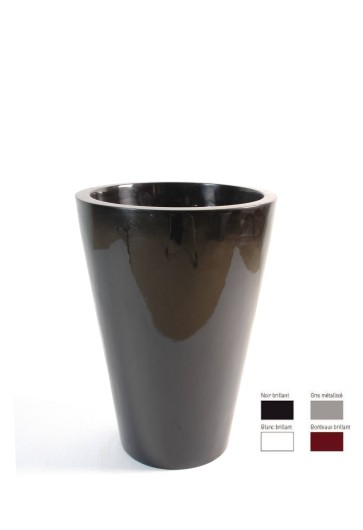 BLACK MARBLE CONE POT