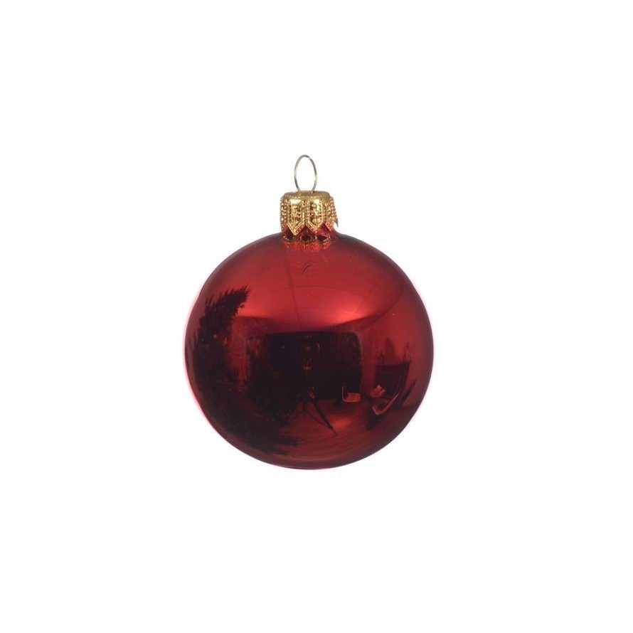 BOULE VERRE BRILLANT ROUGE (boite de 6)