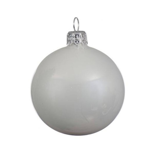 WHITE GLASS BALL (box of 6)