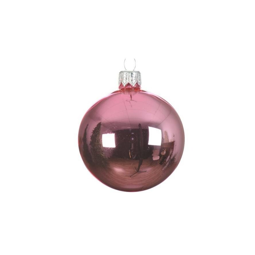 PINK GLASS BALL (box of 6)